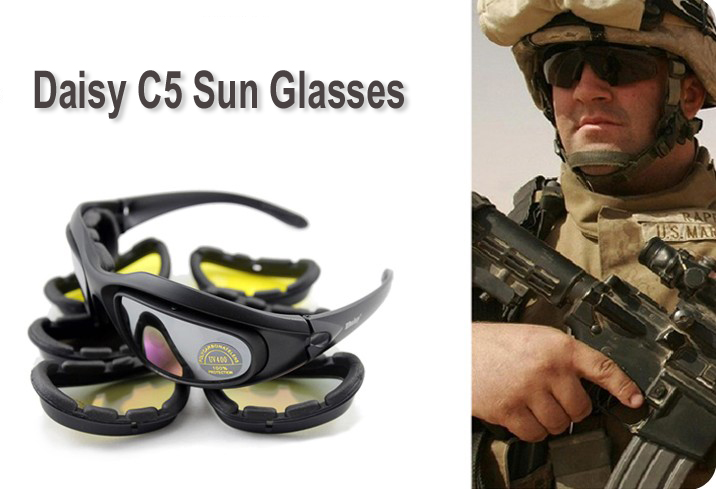 Daisy C5 Desert Storm Sun Glasses/ Tactical Protective Glasses